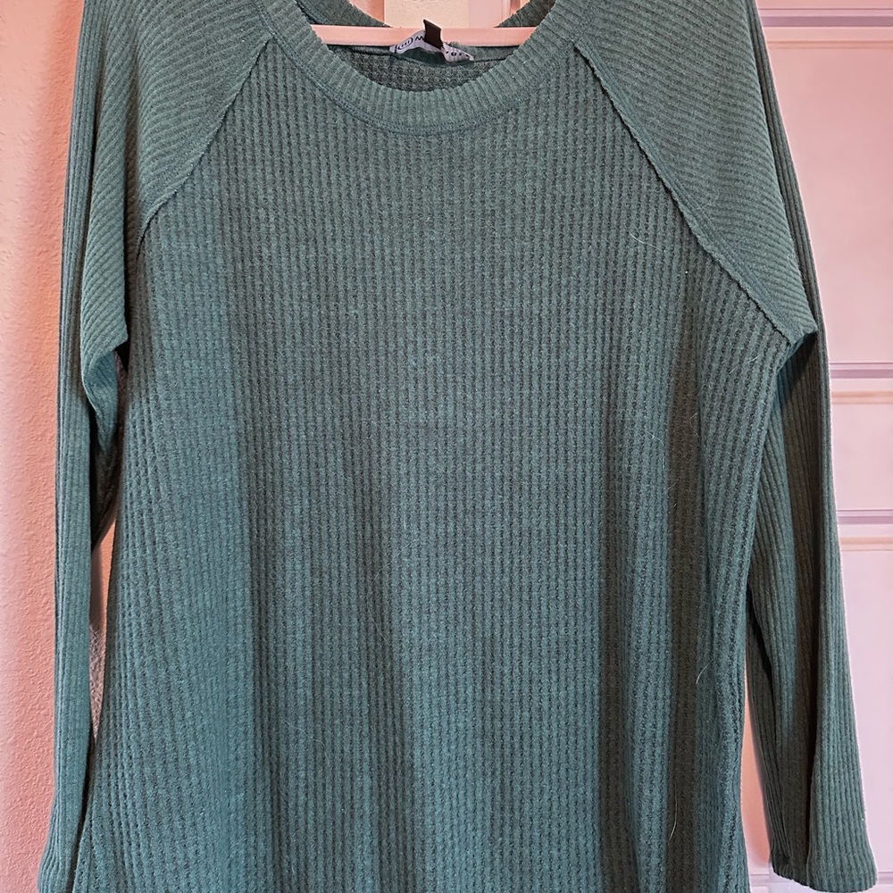 Green Ribbed Women's Tunic